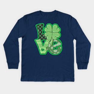 Love St Patricks Day Shamrock Kids Long Sleeve T-Shirt